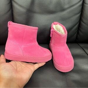 Cat & Jack Toddler Girls' Arlo Zipper Shearling Style Boots in pink size 5